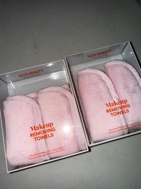 Ulta Beauty Pink Makeup Removing Towels Set- 2 towels each pack